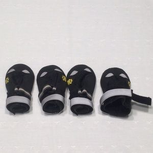 Set of Dog Shoes NWOT Black W/Rubber Soles Two Velcro Straps